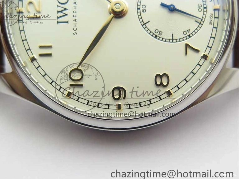 MIROTIME 0408 Original Portuguese IW358304 ZF 1:1 Best Edition SS White Dial RG Markers on Leather Strap A 7077
